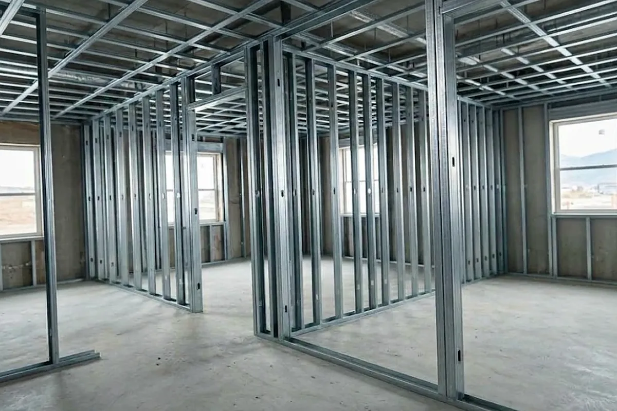 Steel stud framing for interior walls and ceilings